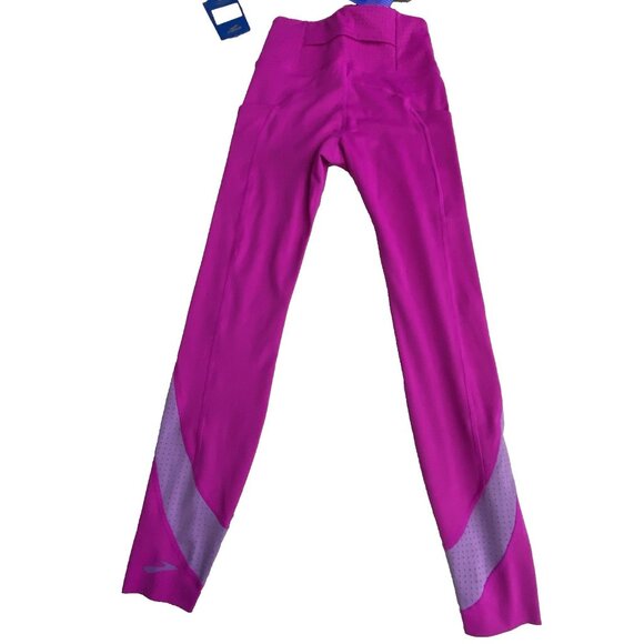 Brooks XS Magenta Method 7/8 Tights Pants Compressive High Waisted 4 Pockets - Picture 5 of 9